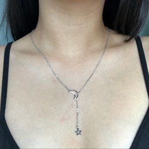 UO Silver moon & star necklace